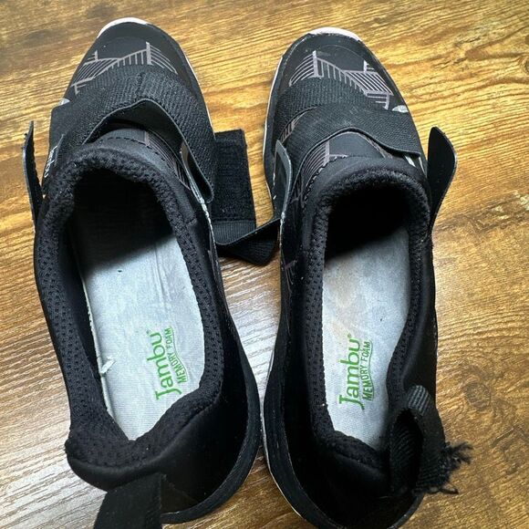 Jambu Shoes Womens 8 Black Oklahoma Vegan Criss Cross hook and Loop Closure - Picture 9 of 10